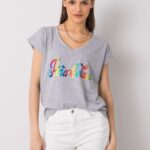 Szary T-shirt z nadrukiem Hollis