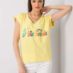 Żółty T-shirt z nadrukiem Hollis