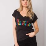 Czarny T-shirt z nadrukiem Hollis