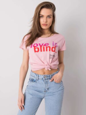 happywoman różowy t-shirt z napisem STITCH SOUL - 1