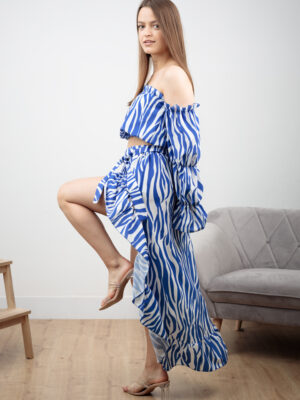 happywoman biało-granatowy komplet hiszpanka