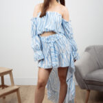 Biało-niebieski komplet hiszpanka