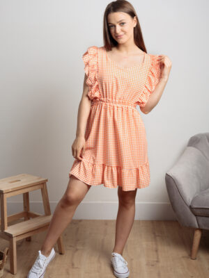 happywoman krótka sukienka w kratkę 1