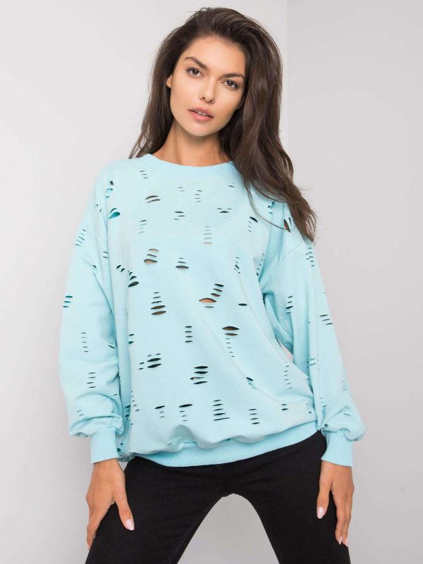 Jasnoniebieska bluza z dziurami