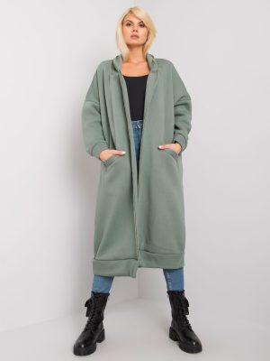 happywoman ocieplana narzutka dresowa w kolorze khaki 1