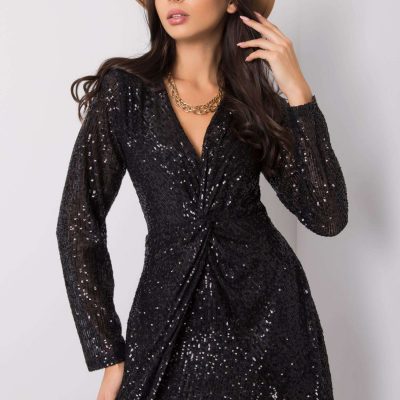 Czarna cekinowa sukienka