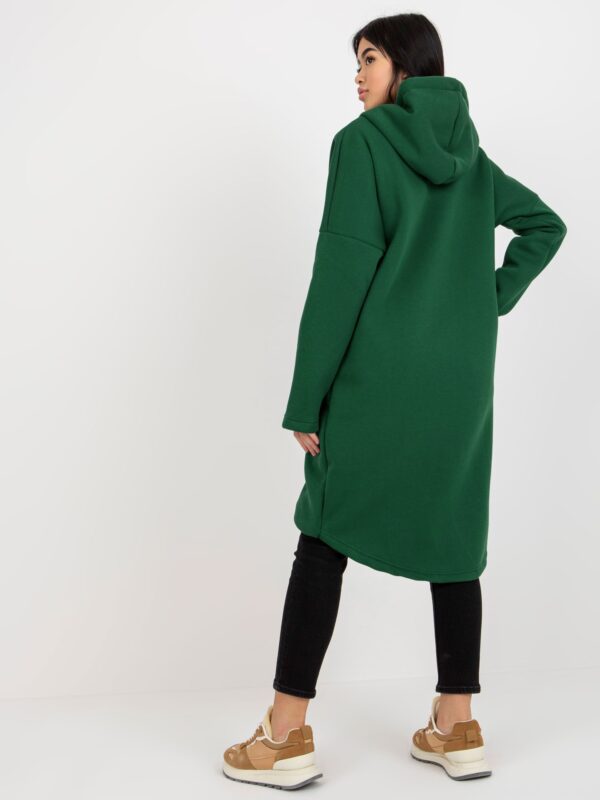 happywoman długa ciepła bluza w ciemnozielonym kolorze 4