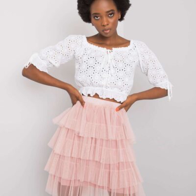 Jasnoróżowa, krótka spódnica tiulowa