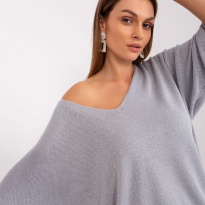 Elegancki, srebrny sweter